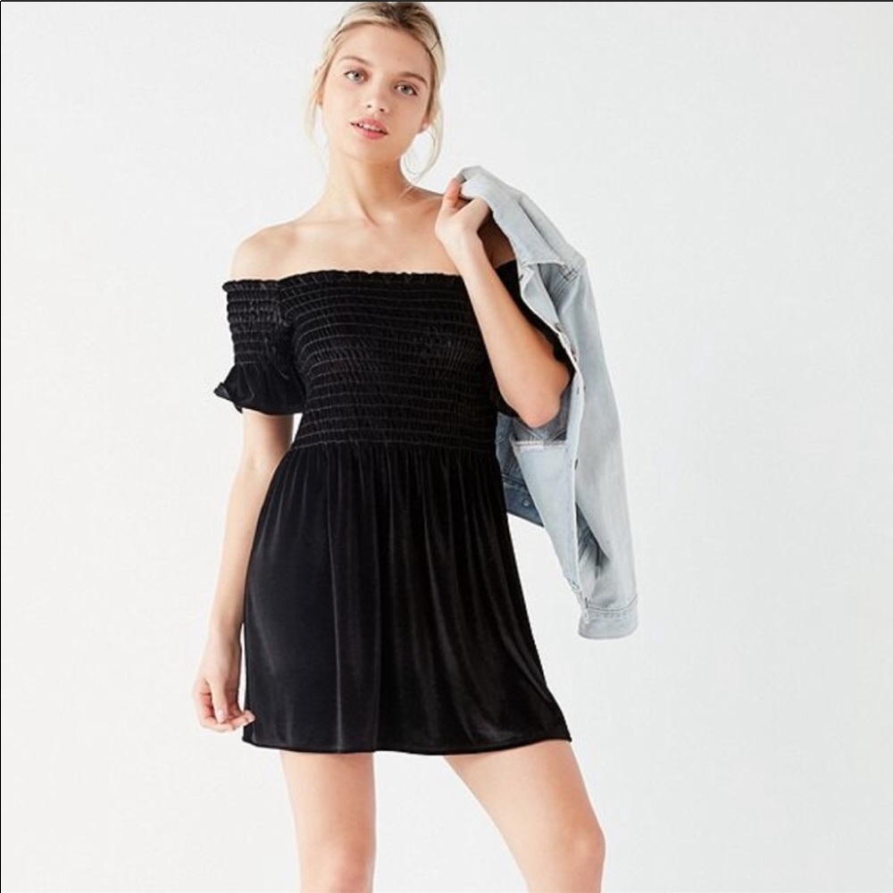 Urban Outfitters Off the Shoulder Velvet Dress